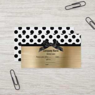 ELEGANT BRUSHED GOLD POLKA DOT BUSINESS CARD VISITENKARTE