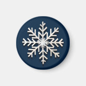 Elegant Brushed Silver Snowflake Magnet (Vorne)