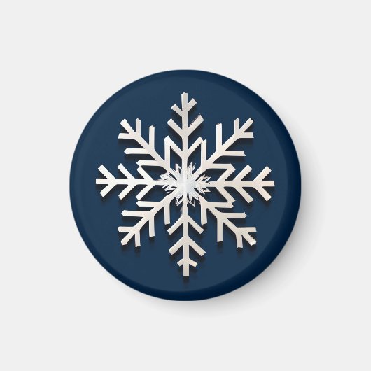 Elegant Brushed Silver Snowflake Magnet (Vorne)
