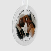 Elegant Brushstroke Overlay Photo Acrylic Ornament (Vorderseite)
