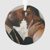 Elegant Brushstroke Overlay Photo Acrylic Ornament (Rückseite)