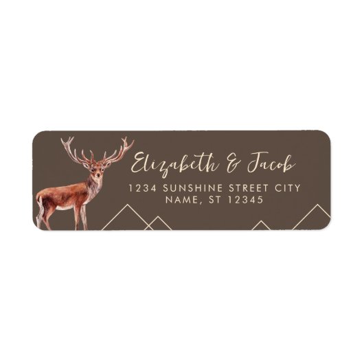 Elegant Buck Weddings Rücksendeadresse (Vorne)