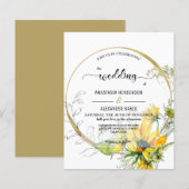 Elegant Budget Invitation to wedding ceremony. (Vorne/Hinten)