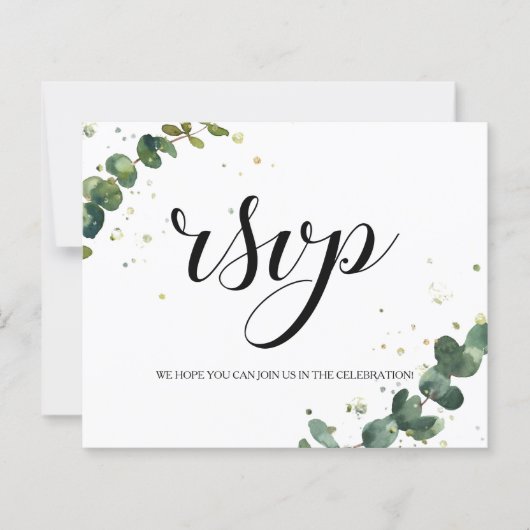 Elegant/Budget/RSVP-Karte. (Vorderseite)