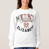 Elegant Buffalo Kariert Frohe Weihnachten Personal Sweatshirt (Vorderseite)