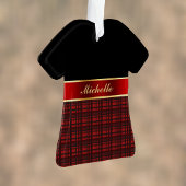 Elegant Buffalo Kariert und Rot Ribbon Ornament