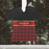 Elegant Buffalo Kariert und Rot Ribbon Ornament