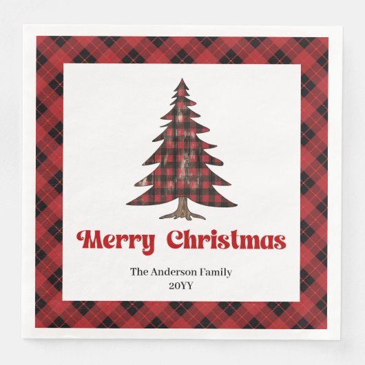 Elegant Buffalo Tree Napkin for Christmas Party Serviette (Vorderseite)