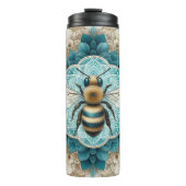 Elegant Bumble Bee Mandala Thermosbecher (Vorderseite)