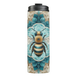 Elegant Bumble Bee Mandala Thermosbecher