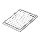 Elegant Bunco Score Sheet Notizblock (Rotiert)