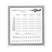 Elegant Bunco Score Sheet Notizblock (Vorderseite)