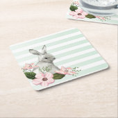 Elegant Bunny gestreift Rechteckiger Pappuntersetzer (angewinkelt)