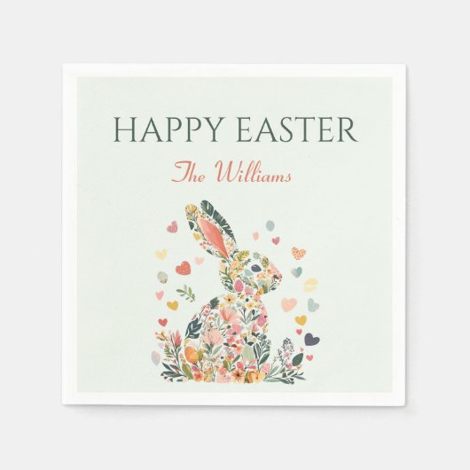 Elegant Bunny Spring Brunch Serviette (Vorderseite)