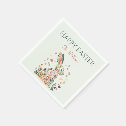 Elegant Bunny Spring Brunch Serviette (Ecke)