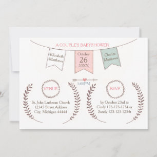 Elegant Bunting - Kinderdusche Einladung