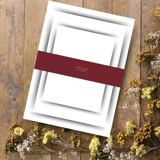 Elegant Burgund Blumen Blumen & Grün Einladungsbanderole