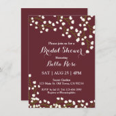 Elegant Burgund Blumendusche Einladungen (Vorne/Hinten)