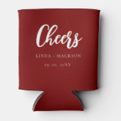 Elegant Burgund jubeln Brautparty Hochzeit Dosenkühler (Vorderseite)
