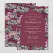 Elegant Burgund Rote Wasserlilie Einladung zur Bee (Vorne/Hinten)