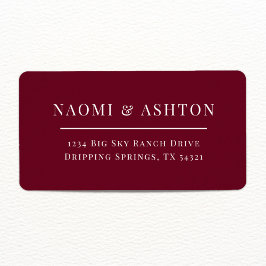 Elegant Burgundy Address Labels Adressaufkleber
