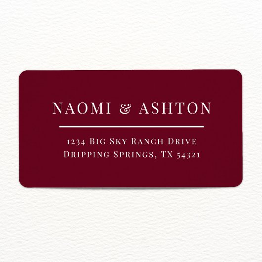 Elegant Burgundy Address Labels Adressaufkleber