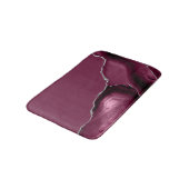 Elegant Burgundy Agate Silver Glitter Badematte (Schrägansicht)