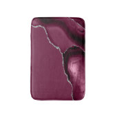 Elegant Burgundy Agate Silver Glitter Badematte (Vorderseite Vertikal)