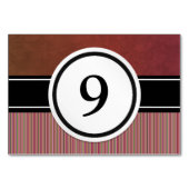 Elegant Burgundy and Black Custom Tischnummer (Vorderseite)