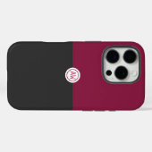 Elegant Burgundy and Black Monogram Case-Mate iPhone Hülle (Rückseite (Horizontal))