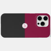 Elegant Burgundy and Black Monogram Case-Mate iPhone Hülle (Rückseite (Horizontal))