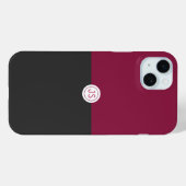 Elegant Burgundy and Black Monogram Case-Mate iPhone Hülle (Rückseite (Horizontal))