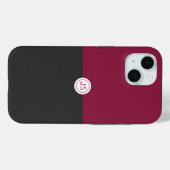Elegant Burgundy and Black Monogram Case-Mate iPhone Hülle (Rückseite (Horizontal))