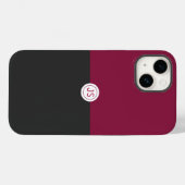 Elegant Burgundy and Black Monogram Case-Mate iPhone Hülle (Rückseite (Horizontal))
