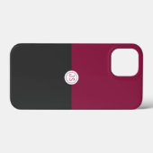 Elegant Burgundy and Black Monogram Case-Mate iPhone Hülle (Rückseite (Horizontal))
