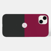 Elegant Burgundy and Black Monogram Case-Mate iPhone Hülle (Rückseite (Horizontal))