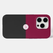 Elegant Burgundy and Black Monogram Case-Mate iPhone Hülle (Rückseite (Horizontal))