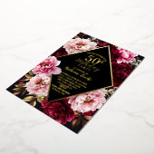 Elegant Burgundy and Blush Peony Floral Birthday Folieneinladung (Gedreht)