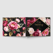 Elegant Burgundy and Blush Peony Floral Wedding Gästebuch (Voll)