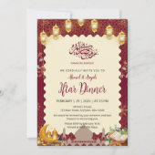 Elegant Burgundy and Gold Iftar Invitation Lantern Einladung (Vorderseite)