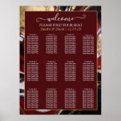 Elegant Burgundy and Gold Marble Wedding Poster (Vorne)