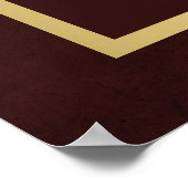 Elegant burgundy and gold wedding welcome sign poster (Ecke)