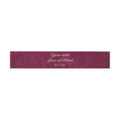 Elegant Burgundy Berry Velvet Wedding Einladungsbanderole (Flach)