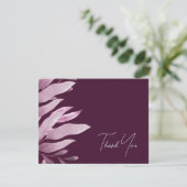 Elegant Burgundy Big Blätter Wedding Dankeschön Ca Dankeskarte (Stehend Vorderseite)