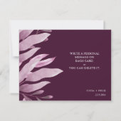 Elegant Burgundy Big Blätter Wedding Dankeschön Ca Dankeskarte (Rückseite)