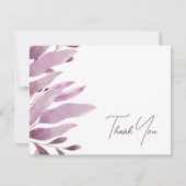 Elegant Burgundy Big Blätter Wedding Dankeschön Ca Dankeskarte (Vorderseite)