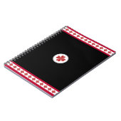 Elegant Burgundy Black & White Notizblock (Linke Seite)