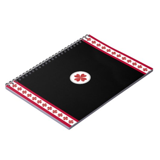 Elegant Burgundy Black & White Notizblock (Linke Seite)