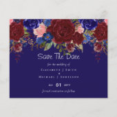 Elegant Burgundy Blue Floral Wedding Budget (Vorderseite)