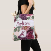 Elegant Burgundy Blume Trendy Initial Monogram Tasche (Von Nahem)